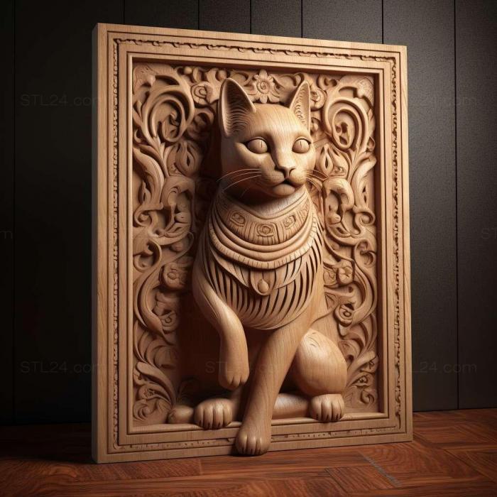 Nature and animals (Khao Manee cat 1, NATURE_3673) 3D models for cnc